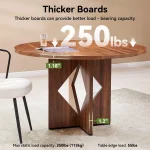 47-Inch Round Farmhouse Table with Pedestal 4