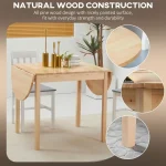 Oval Drop Leaf Folding Table for 4-6 Natural 6