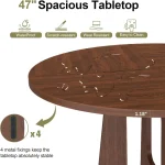 47-inch Round Farmhouse Dining Table for 4-6 Dark 3