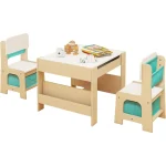 3-Piece Toddler Table Set with 2 Chairs Kids Room 2