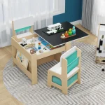 3-Piece Toddler Table Set with 2 Chairs Kids Room 6
