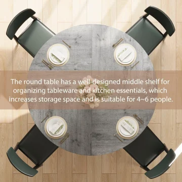 42-Inch Round Farmhouse Table with Storage 2