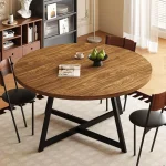 59-Inch Round Modern Dining Table for 6-8 5