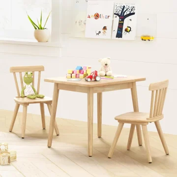 Windsor Kids Table and 2 Chair Set Rubberwood 2 | PricZone