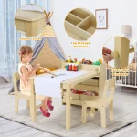 Kids Art Table 2 Chairs Craft Drawing Desk 2