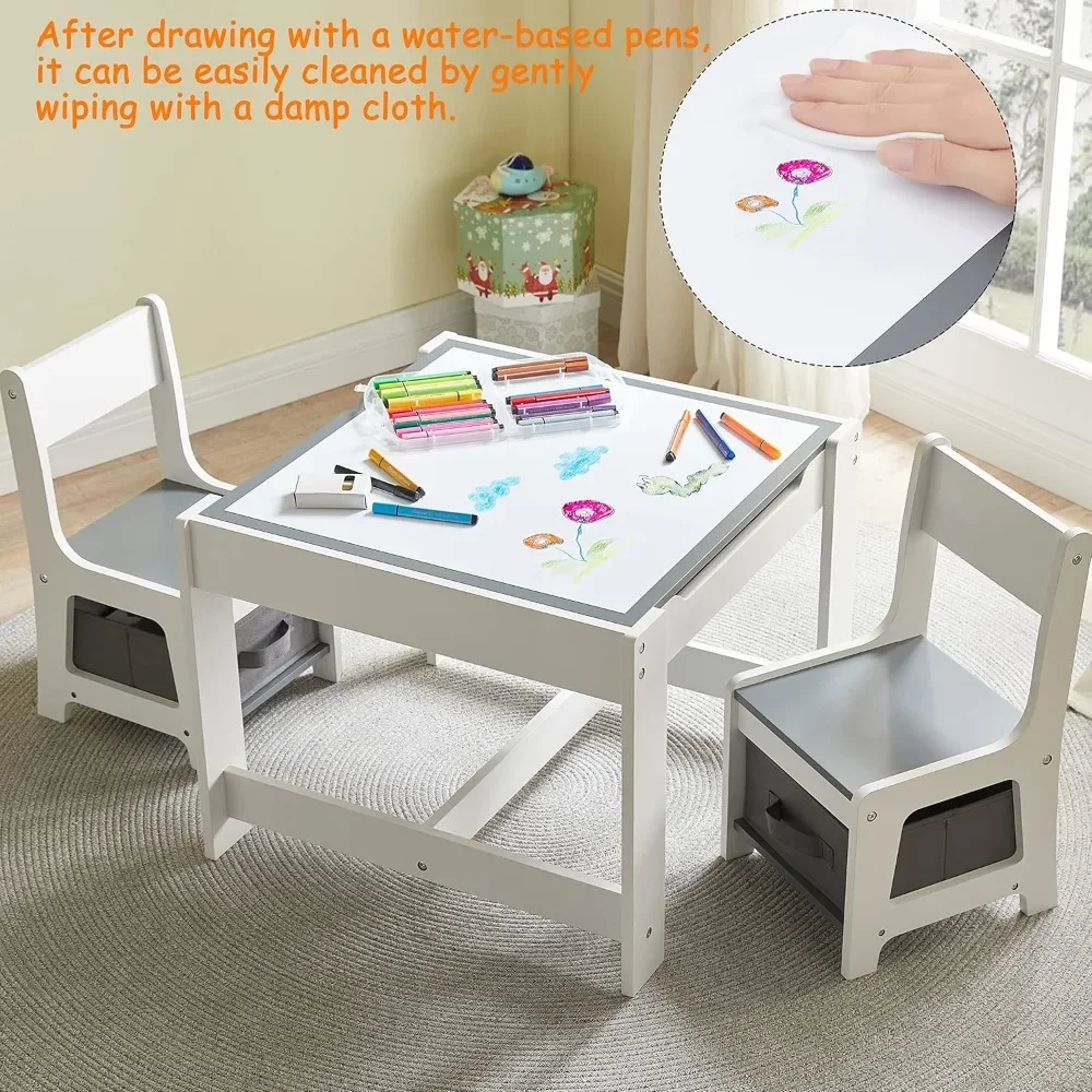 Kids 3-in-1 Wood Activity Table with Storage 5 Kids 3-in-1 Wood Activity Table with Storage 5