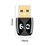 BT 6.0 Wireless Adapter Dongle for PC Audio 6