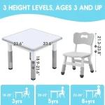 Toddler Table Chair Set Graffiti-Proof Adjustable 5