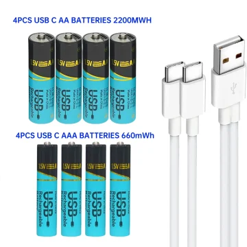 USB Rechargeable AA & AAA Lithium Batteries 1