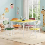 5-Piece Kids Folding Table Chair Set for Daycare 6