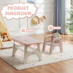 Kids Plastic Activity Table 2 Chairs Toddler 2