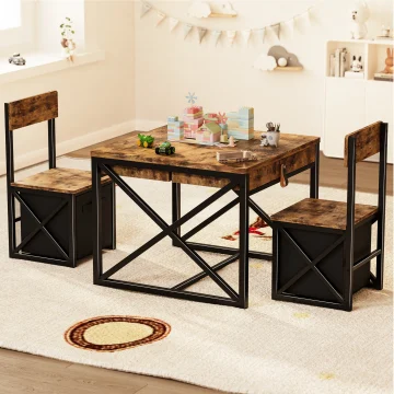 4-in-1 Kids Table Set Activity Desk with Storage 1