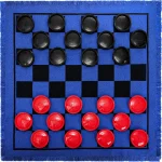 Vintage 3-in-1 Giant Checkers Mat Game Set 5