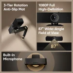 Deli 1080p HD Webcam with Microphone, Privacy Cover & Tripod, Plug and Play for Video Conferencing 3