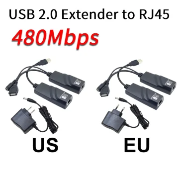 USB 2.0 RJ45 Extender Kit with Power Adapter 1