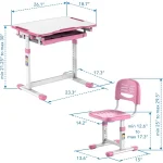 Adjustable Kids Study Desk and Chair Set for Art 6