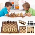 Magnetic Wooden Folding Chess Set 24cm 5