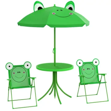 Folding Kids Table Chair Set Garden Green 1