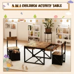 4-in-1 Kids Table Set Activity Desk with Storage 4