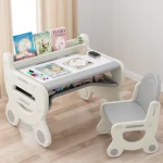 Kids Drawing Table Chair Set Art Activity Gray 1