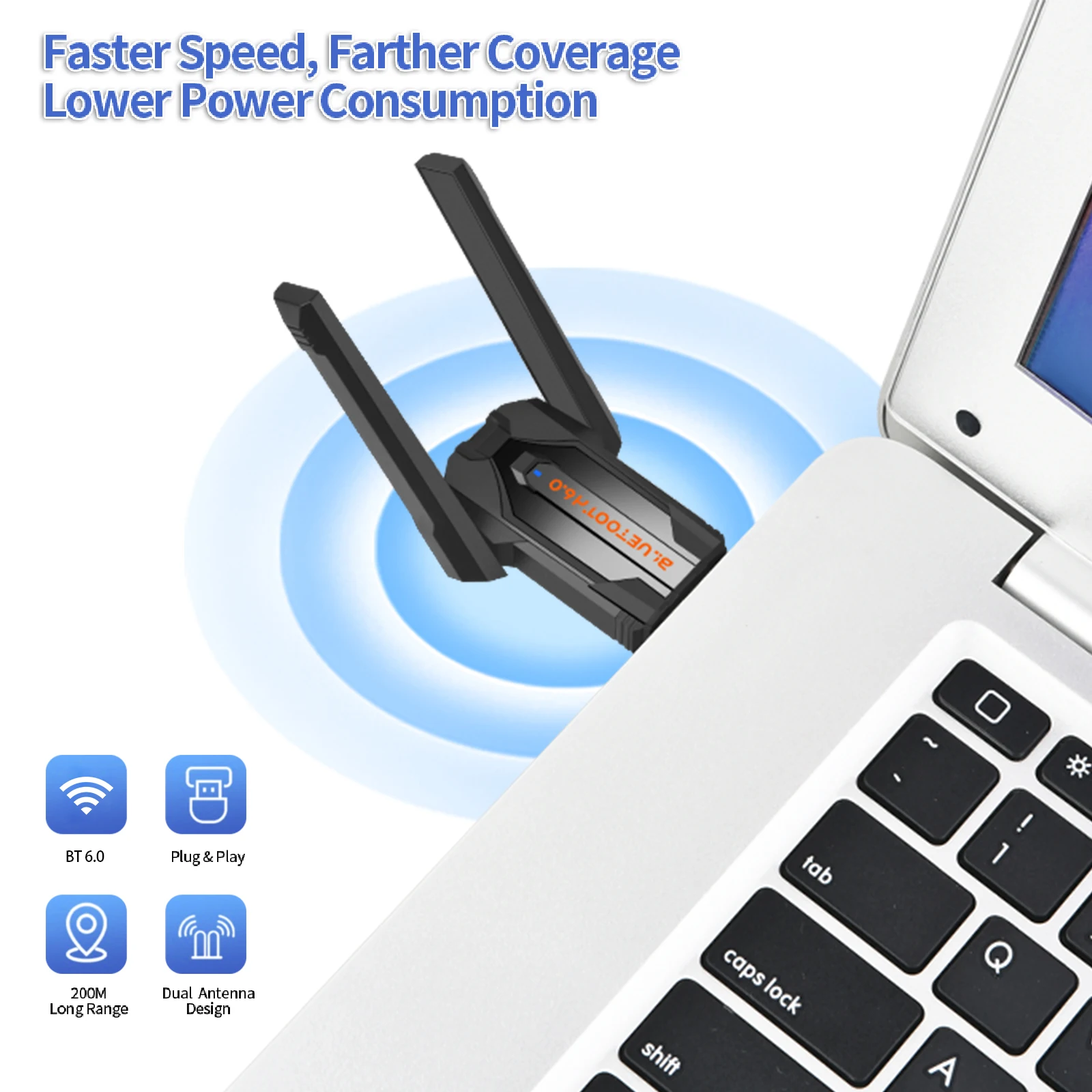 Long Range Bluetooth 6.0 USB Adapter 3 Long Range Bluetooth 6.0 USB Adapter 3