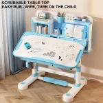 Kids Study Desk Chair Set Height Adjustable 4