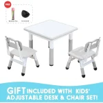 Toddler Table Chair Set Graffiti-Proof Adjustable 3