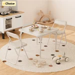 Folding Table 3 Chairs Set Portable Soft Cushion 1