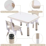 Adjustable Kids Table with 2 Chairs, Graffiti Top 5