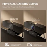 Deli 1080p HD Webcam with Microphone, Privacy Cover & Tripod, Plug and Play for Video Conferencing 2