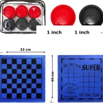 Vintage 3-in-1 Giant Checkers Mat Game Set 4