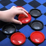 Vintage 3-in-1 Giant Checkers Mat Game Set 3