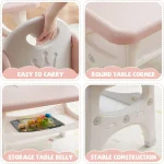 Kids Plastic Activity Table 2 Chairs Toddler 4
