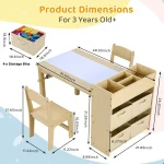 Kids Art Table 2 Chairs Craft Drawing Desk 4
