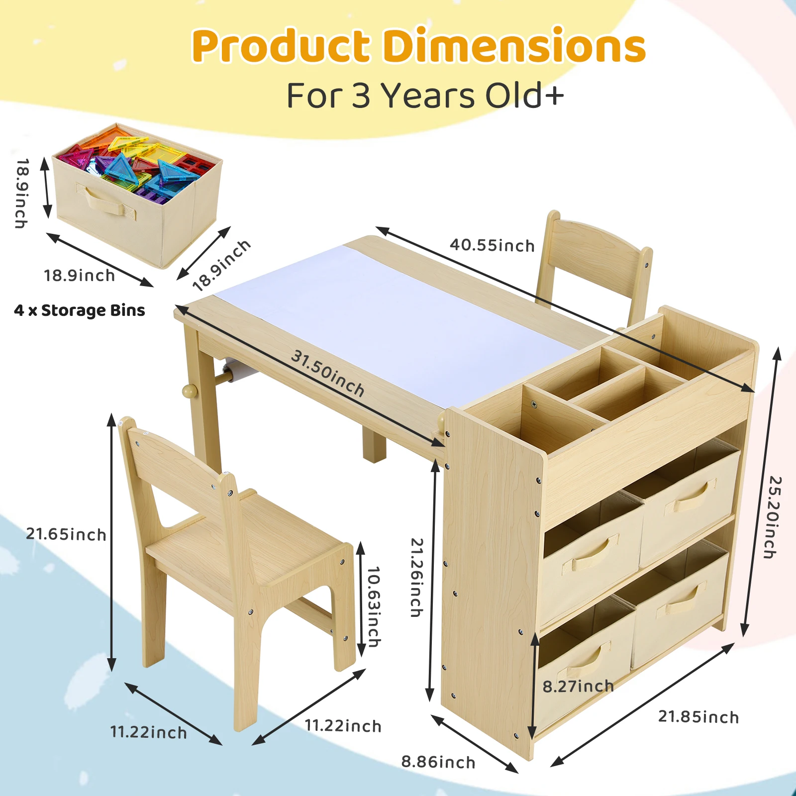 Kids Art Table 2 Chairs Craft Drawing Desk 4 Kids Art Table 2 Chairs Craft Drawing Desk 4