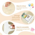 Toddler Table Set with 2 Chairs, Adjustable Height 6