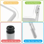 Toddler Table Chair Set Graffiti-Proof Adjustable 6