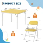 5-Piece Kids Folding Table Chair Set for Daycare 5