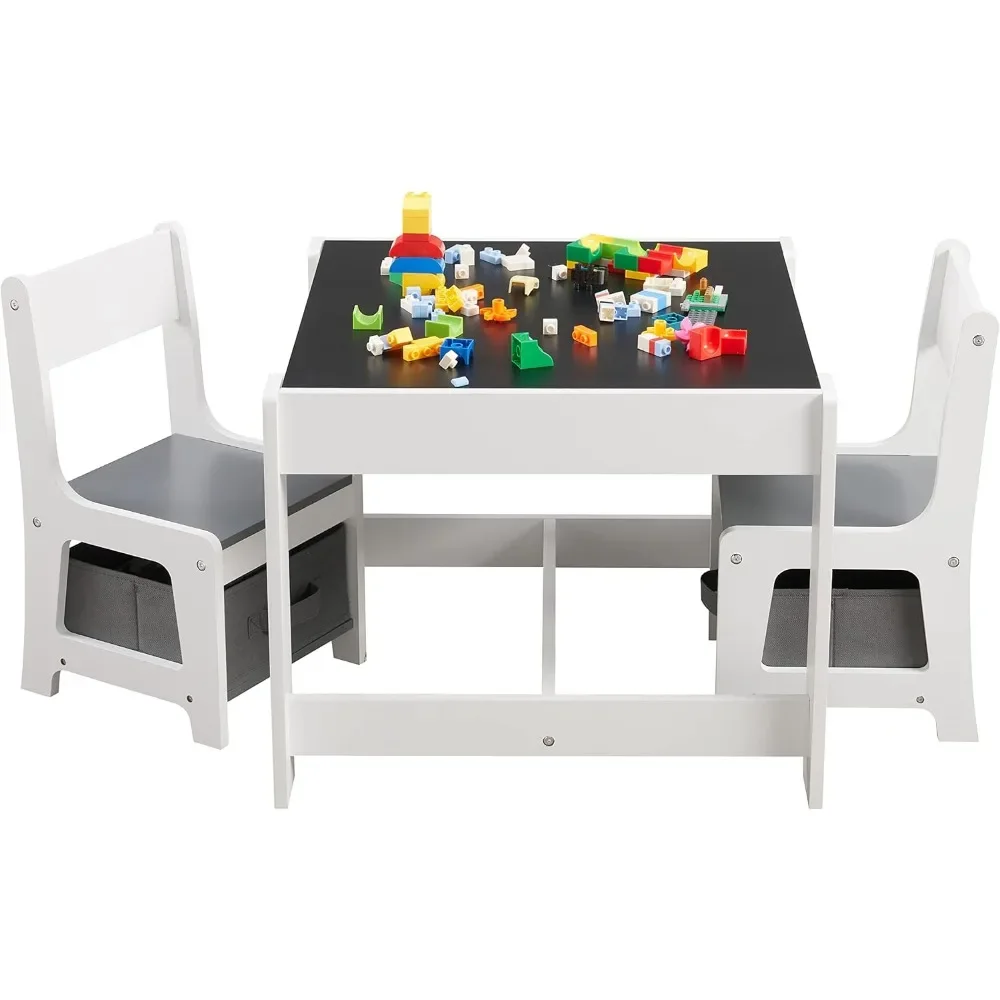 Kids 3-in-1 Wood Activity Table with Storage 2 Kids 3-in-1 Wood Activity Table with Storage 2