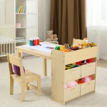 Kids Art Table 2 Chairs Craft Drawing Desk 3