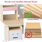 Kids Study Desk Adjustable Tiltable with Storage 3