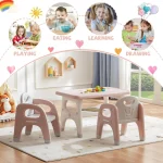 Kids Plastic Activity Table 2 Chairs Toddler 3