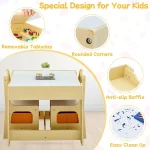 Kids 3-in-1 Activity Table Set with Storage 4