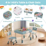 Kids Table 2 Chairs Storage Ages 3-10 Graffiti 2
