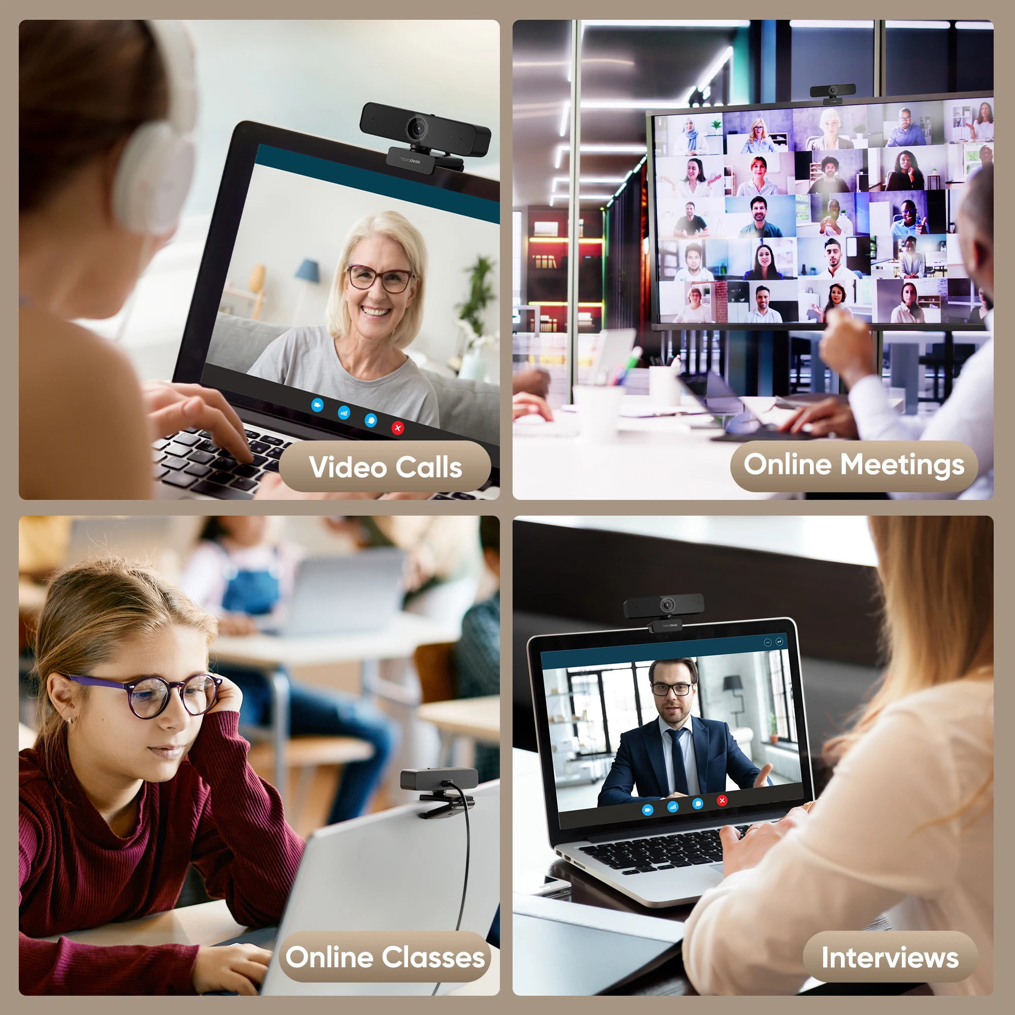 Deli 1080p HD Webcam with Microphone, Privacy Cover & Tripod, Plug and Play for Video Conferencing 5 Deli 1080p HD Webcam with Microphone, Privacy Cover & Tripod, Plug and Play for Video Conferencing 5