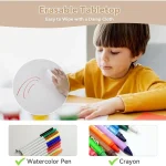 Adjustable Kids Table with 2 Chairs, Graffiti Top 4