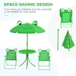 Folding Kids Table Chair Set Garden Green 4