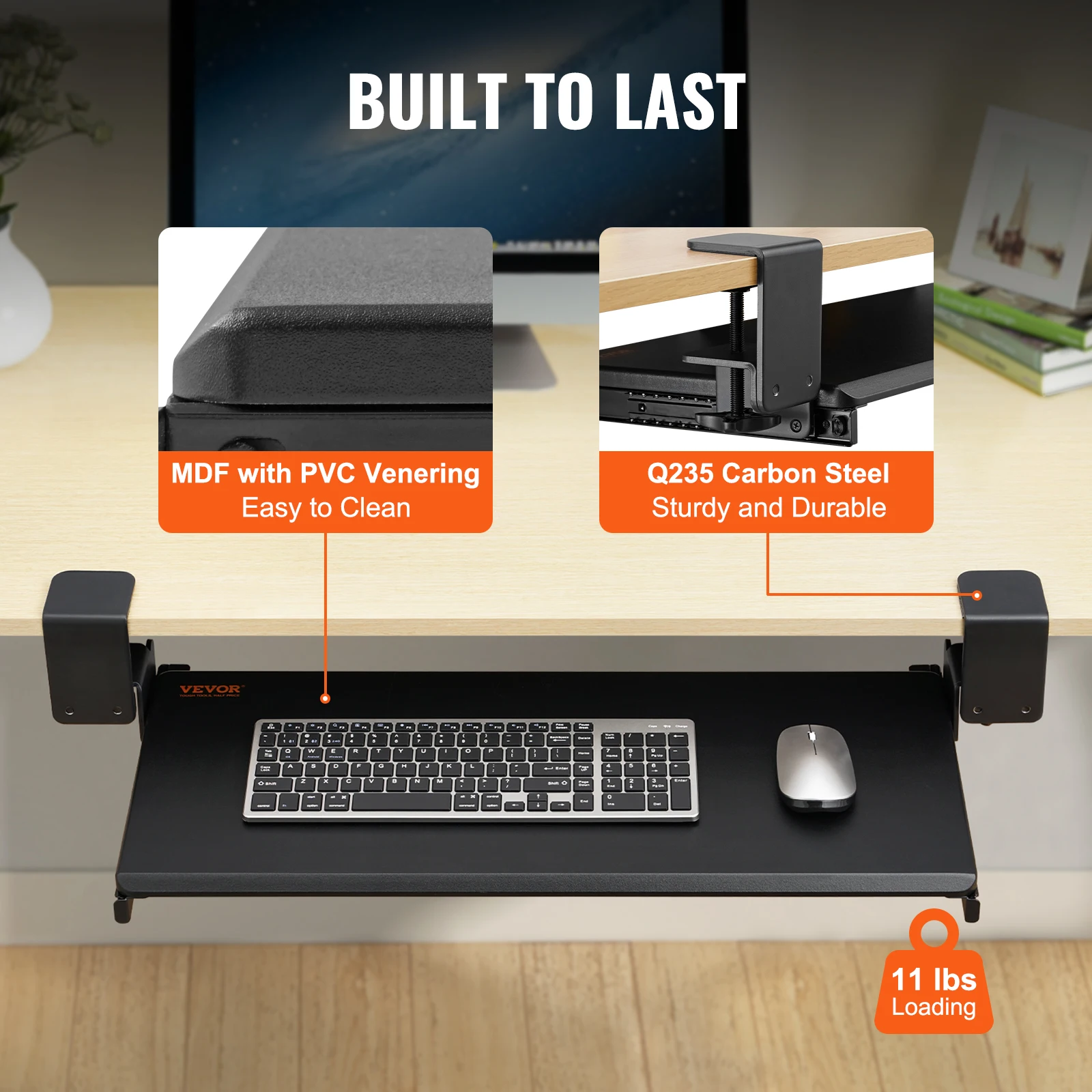 SucceBuy 26.8-Inch Under Desk Keyboard Tray 6 SucceBuy 26.8-Inch Under Desk Keyboard Tray 6