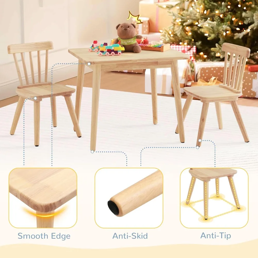 Windsor Kids Table and 2 Chair Set Rubberwood 5 Windsor Kids Table and 2 Chair Set Rubberwood 5
