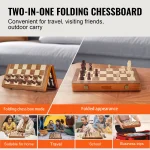 SucceBuy 15-inch Wooden 2-in-1 Chess Set 3